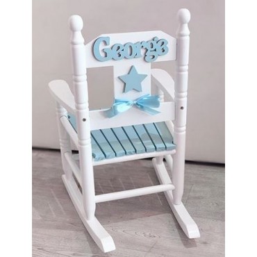 Blue Personalised Rocking Chair
